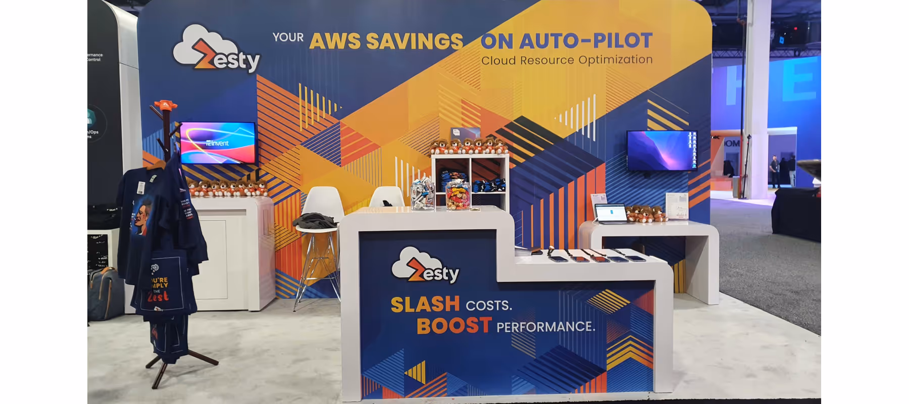 Zesty trade show booth — AWS savings on auto-pilot